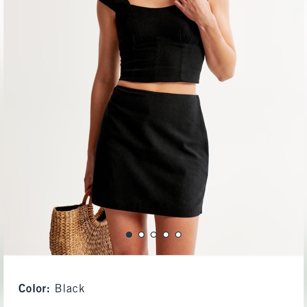 Abercrombie black linen skort